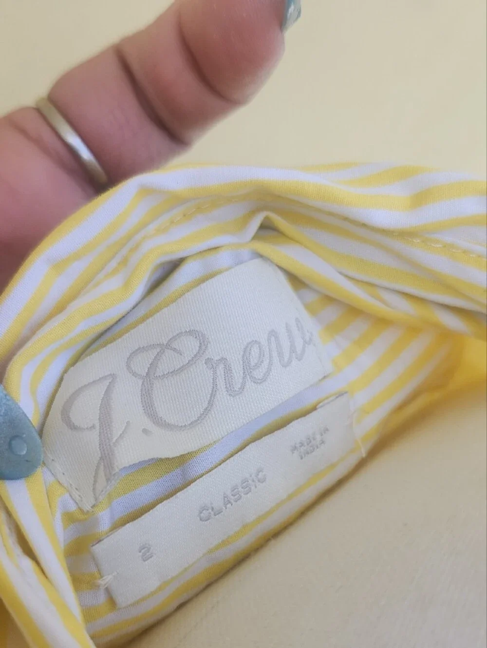J. Crew Pale Yellow Striped Long-Sleeve Shirt Dress